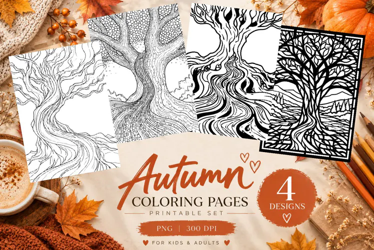 Autumn Coloring Pages | Cute Fall Printable Coloring Pages