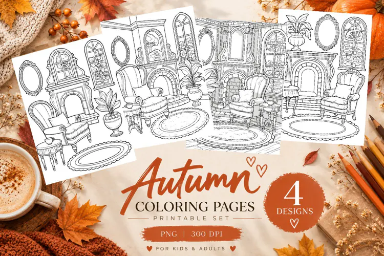 Autumn Coloring Pages | Cute Fall Printable Coloring Pages