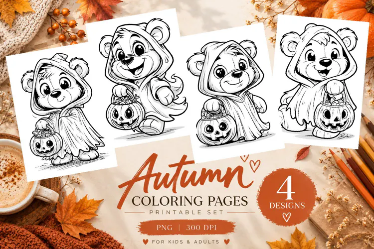 Autumn Coloring Pages | Cute Fall Printable Coloring Pages
