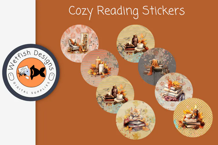 Autumn Fall Cozy Reading Stickers