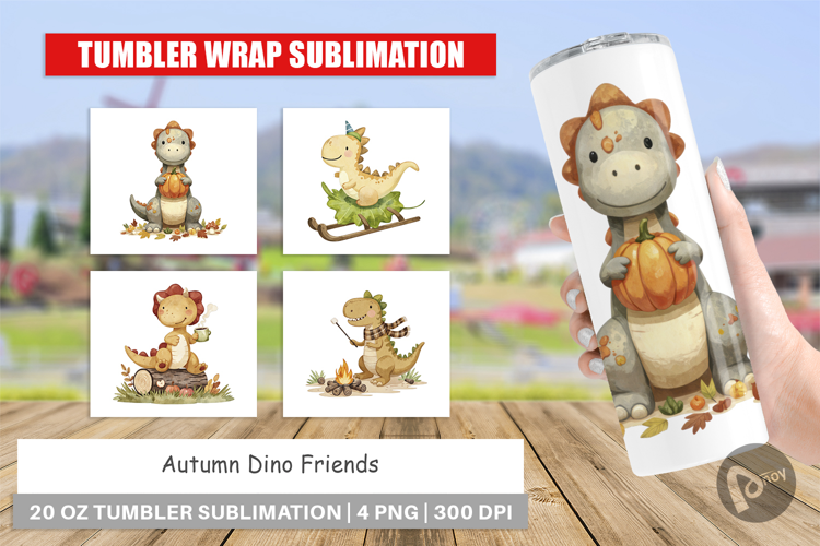 Tumbler Autumn Dino Friends
