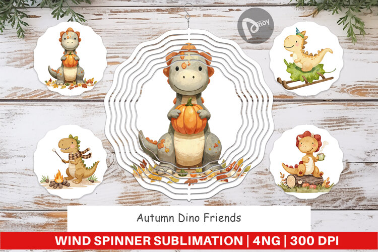 Wind Spinner Autumn Dino Friends example image 1