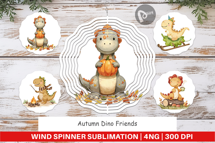 Wind Spinner Autumn Dino Friends