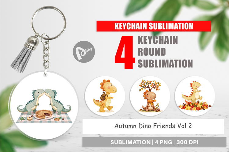 Keychain Autumn Dino Friends