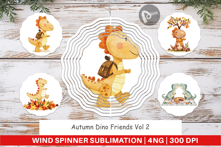 Wind Spinner Autumn Dino Friends