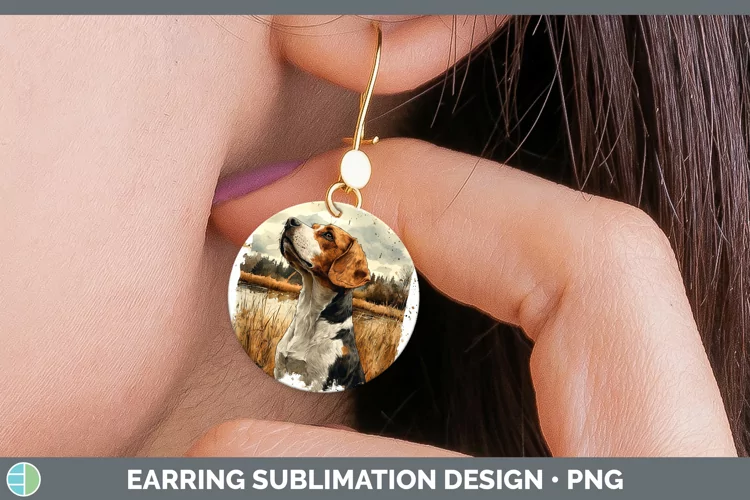Autumn Dogs Beagle Round Earrings Sublimation Earrings Desig