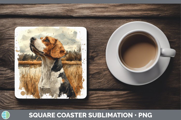 GorgeousAutumn Dogs Square Coaster design.