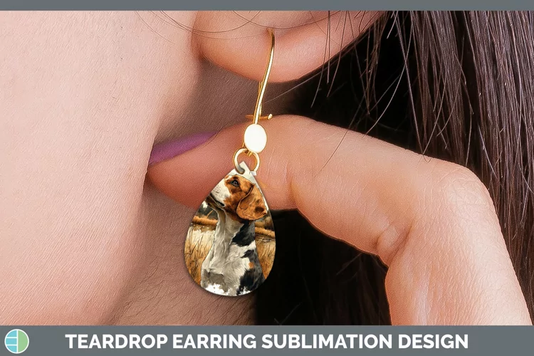 Autumn Dogs Beagle Teardrop Earrings Sublimation Earrings De
