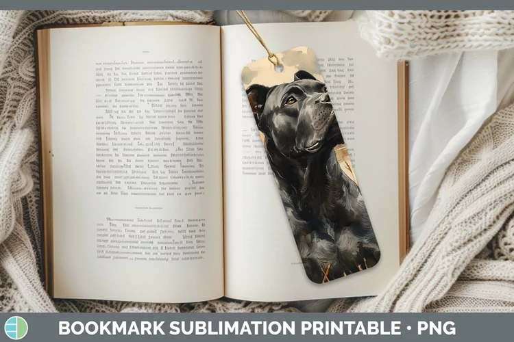 Autumn Dogs Cane Corso Bookmark Sublimation Printable Design