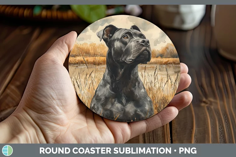 Autumn Dogs Cane Corso Round Coaster Sublimation Coaster Des