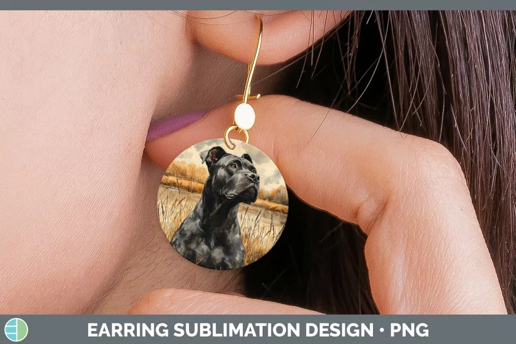 Autumn Dogs Cane Corso Round Earrings Sublimation Earrings D