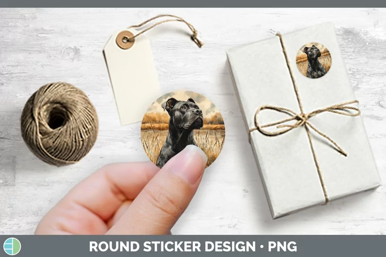 Autumn Dogs Cane Corso Stickers | Round Labels Designs