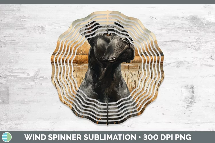 Autumn Dogs Cane Corso Wind Spinner Sublimation Spinner Desi