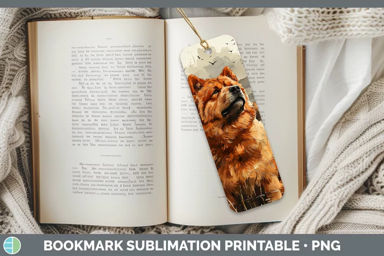 Autumn Dogs Chow Chow Bookmark Sublimation Printable Designs
