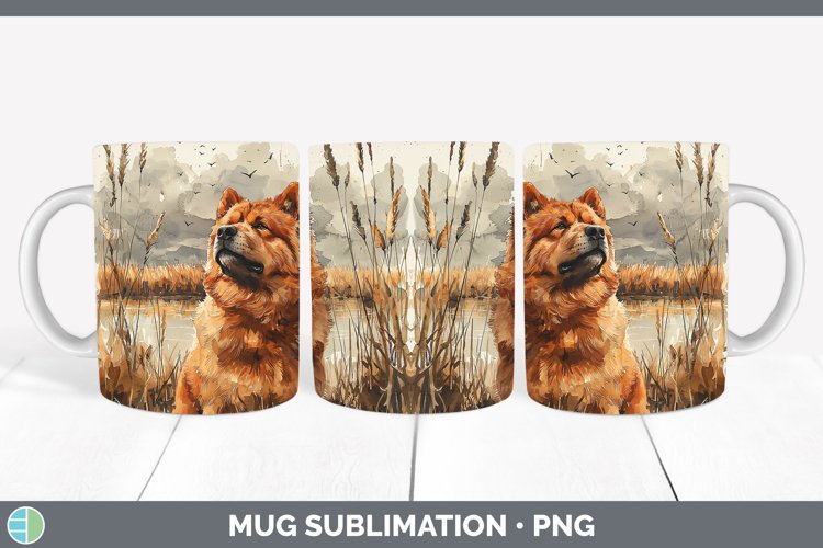 GorgeousAutumn Dogs Mug Wrap design.