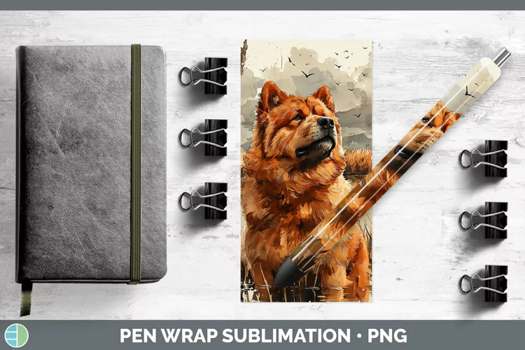 Autumn Dogs Chow Chow Pen Wrap Sublimation Epoxy Pen Designs