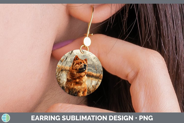 GorgeousAutumn Dogs Round Earrings design.
