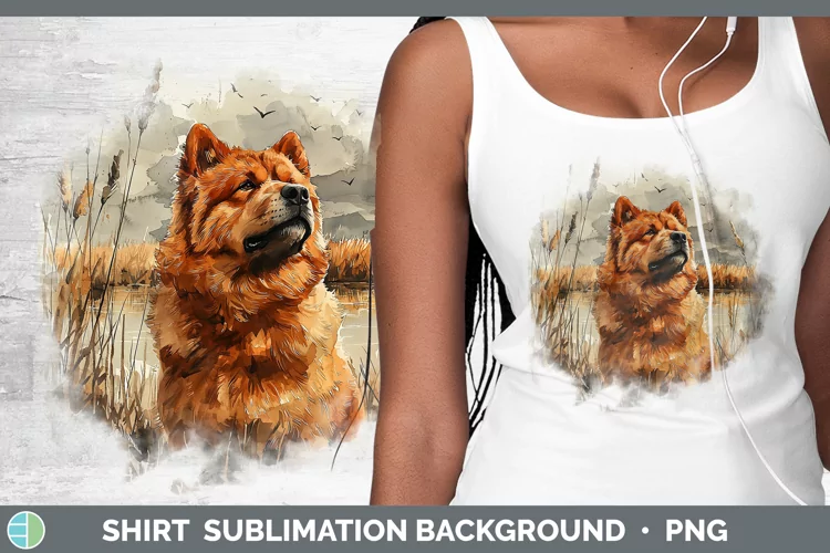 Autumn Dogs Chow Chow Shirt Sublimation Sublimation Backgrou