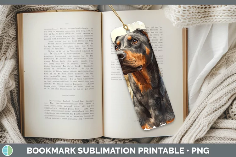 Autumn Dogs Doberman Pinscher Bookmark Sublimation Printable