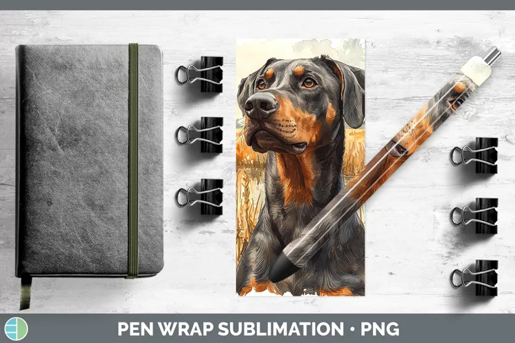 Autumn Dogs Doberman Pinscher Pen Wrap Sublimation Epoxy Pen