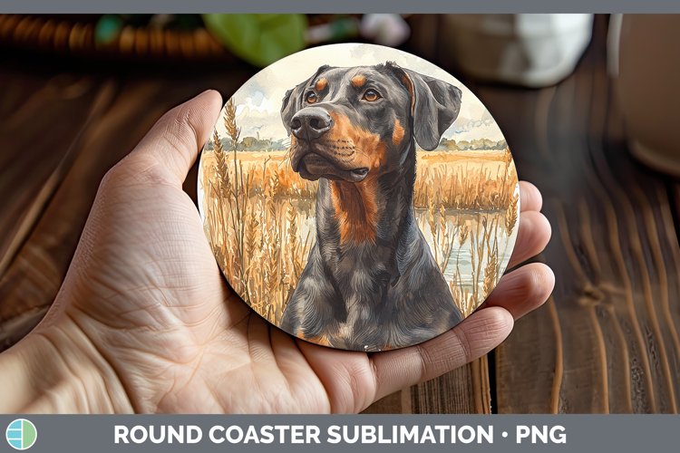 GorgeousAutumn Dogs Round Coaster design.