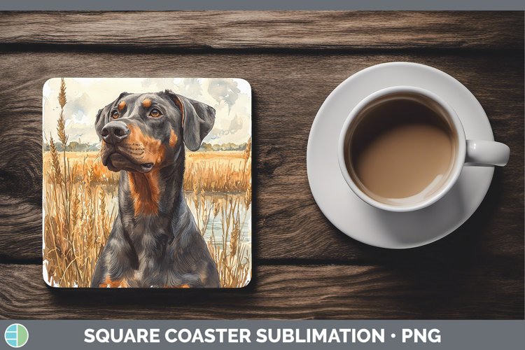 GorgeousAutumn Dogs Square Coaster design.