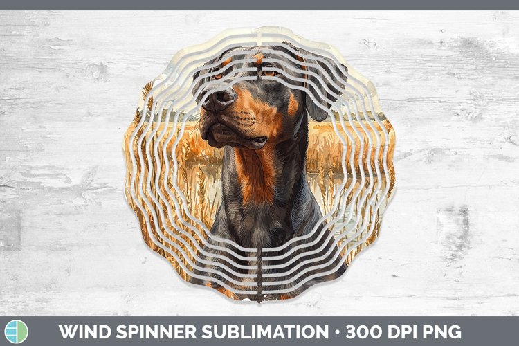 Autumn Dogs Doberman Pinscher Wind Spinner Sublimation Spinn