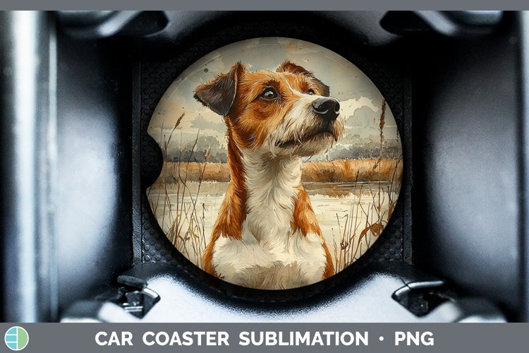 GorgeousAutumn Dogs Car Coaster design.