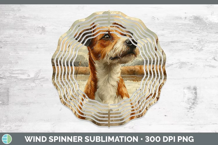 Autumn Dogs Fox Terrier Dog Wind Spinner Sublimation Spinner