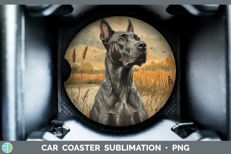 Autumn Dogs Great Dane Car Coaster Sublimation Coaster Desig