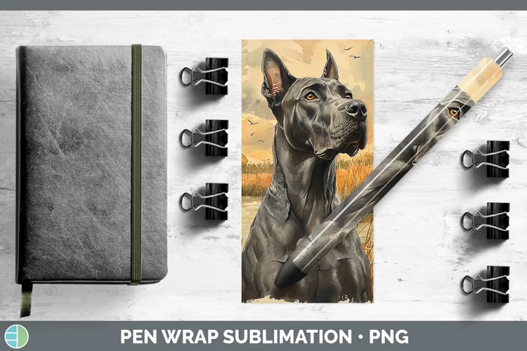 Autumn Dogs Great Dane Pen Wrap Sublimation Epoxy Pen Design