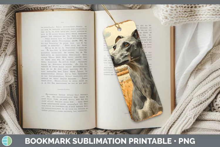 Autumn Dogs Greyhound Bookmark Sublimation Printable Designs