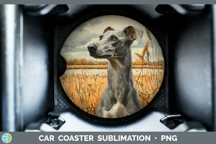 Autumn Dogs Greyhound Car Coaster Sublimation Coaster Design