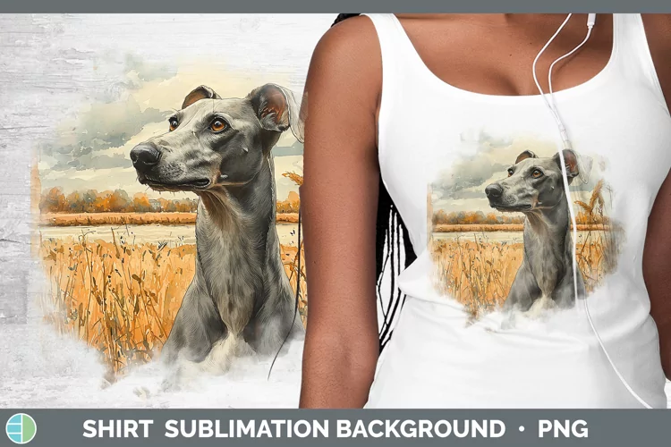Autumn Dogs Greyhound Shirt Sublimation Sublimation Backgrou