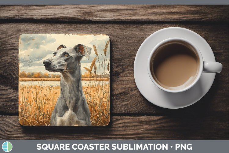 GorgeousAutumn Dogs Square Coaster design.