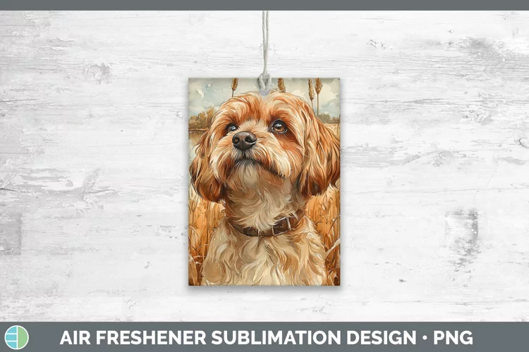 Autumn Dogs Lhasa Apso Air Freshener Sublimation Car Freshen