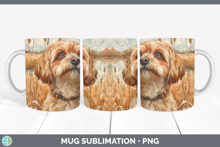GorgeousAutumn Dogs Mug Wrap design.