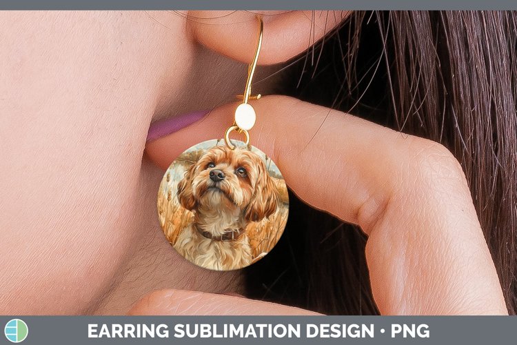 GorgeousAutumn Dogs Round Earrings design.