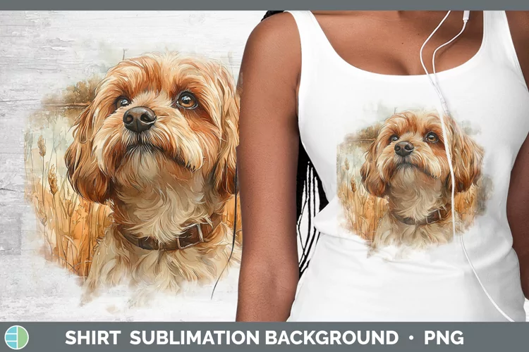 Autumn Dogs Lhasa Apso Shirt Sublimation Sublimation Backgro