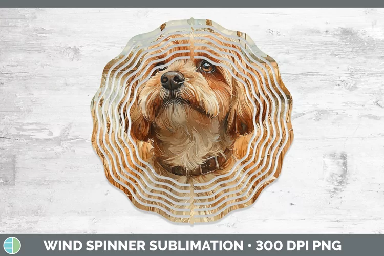 Autumn Dogs Lhasa Apso Wind Spinner Sublimation Spinner Desi