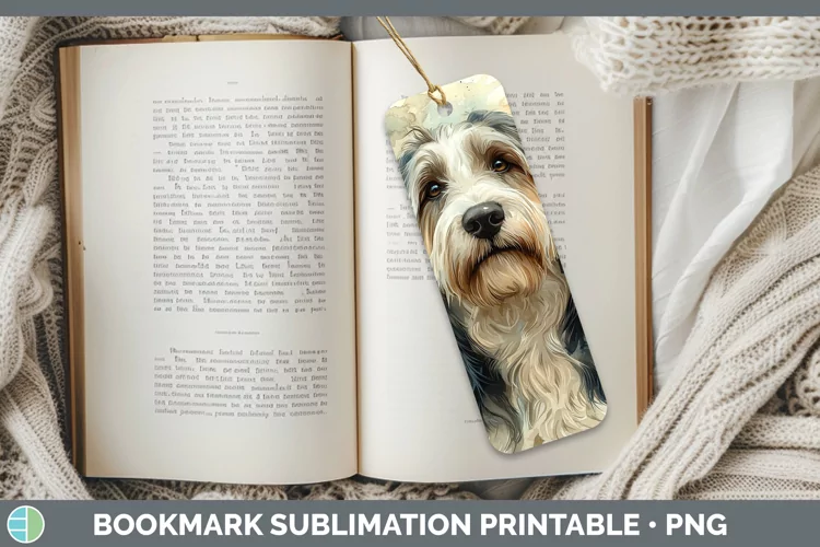 Autumn Dogs Old English Sheepdog Bookmark Sublimation Printa