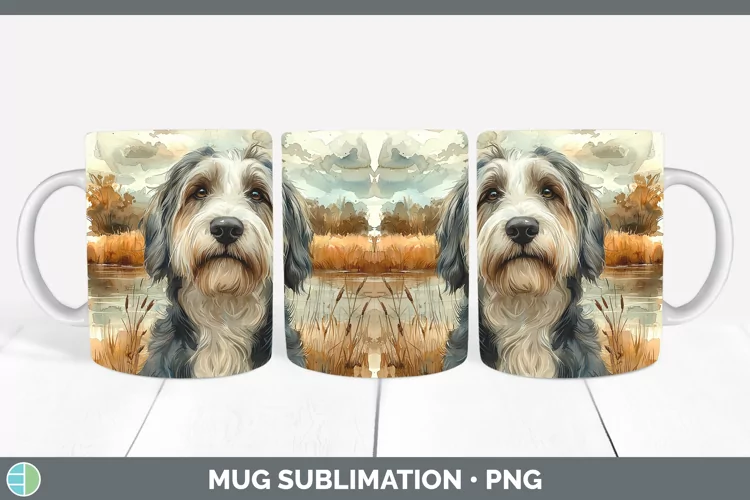 Autumn Dogs Old English Sheepdog Mug Wrap Sublimation Coffee
