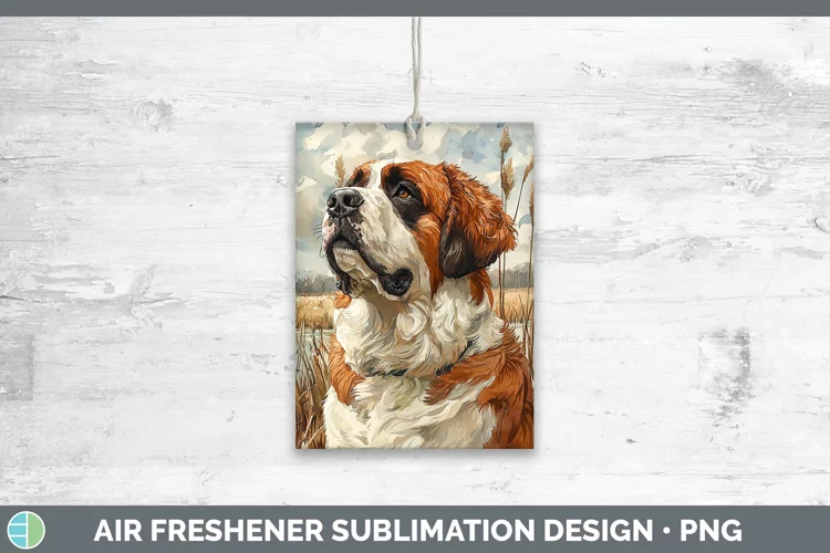 Autumn Dogs Saint Bernard Air Freshener Sublimation Car Fres