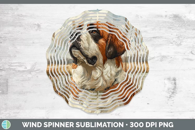 Autumn Dogs Saint Bernard Wind Spinner Sublimation Spinner D