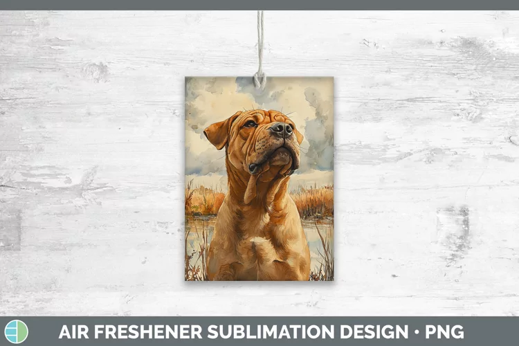 Autumn Dogs Shar Pei Air Freshener Sublimation Car Freshener