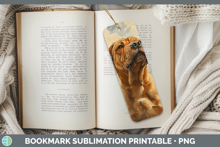Autumn Dogs Shar Pei Bookmark Sublimation Printable Designs