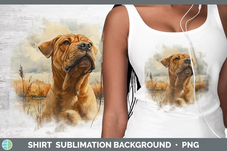Autumn Dogs Shar Pei Shirt Sublimation Sublimation Backgroun