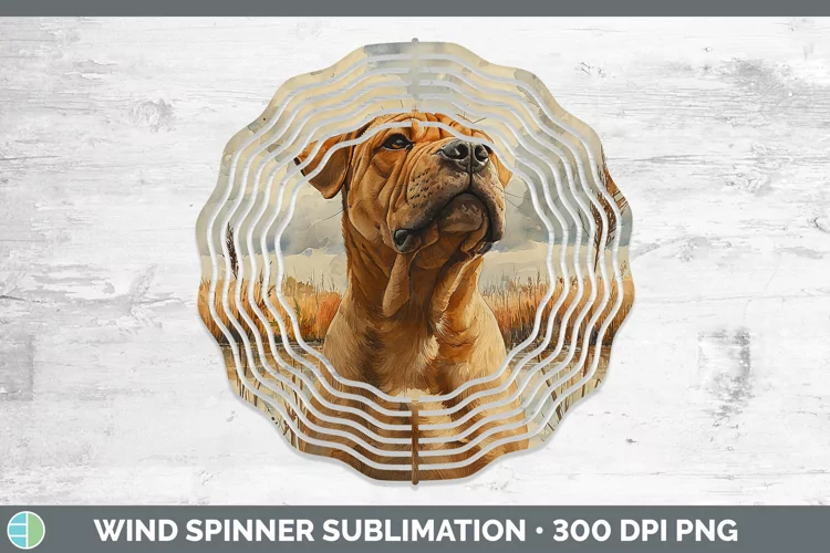Autumn Dogs Shar Pei Wind Spinner Sublimation Spinner Design