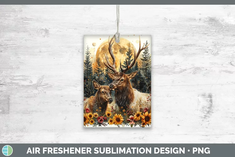 Autumn Elk Air Freshener Sublimation Car Freshener Designs