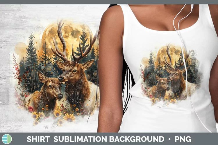 Autumn Elk Shirt Sublimation Sublimation Background Designs